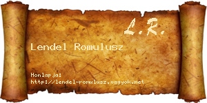 Lendel Romulusz névjegykártya